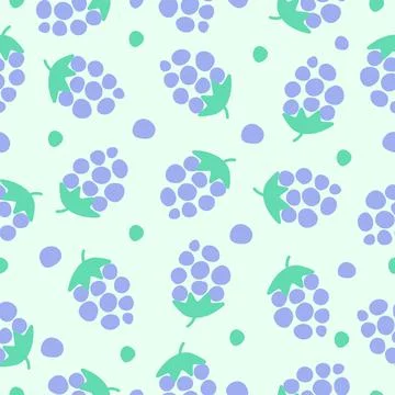 Berry vector grapes seamless pattern Stock Illustration