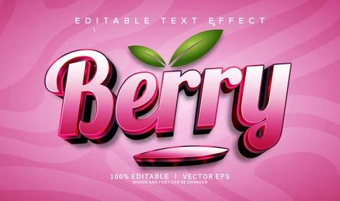 Berry vector text effect with modern style design Stock Illustration