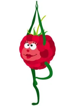 Berry yoga raspberry Stock Illustration