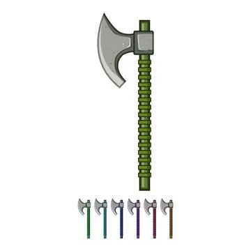 Berserker viking axe cartoon vector graphic Illustration