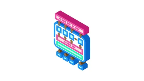 Bert bidirectional encoder representations transformers isometric icon animation Stock Footage 327285767