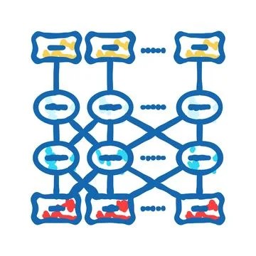 Bert bidirectional encoder representations transformers doodle icon sketch ve Illustrazione stock