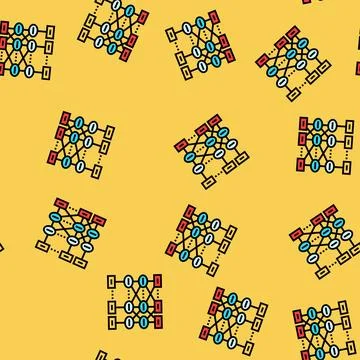 Bert bidirectional encoder representations transformers vector seamless patte Stock Illustration