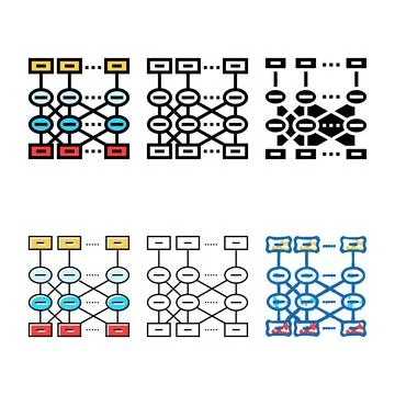 Bert bidirectional encoder representations transformers color icon variatio.. イラスト素材