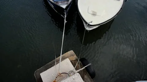 Berthed barges Stock Footage 12553801