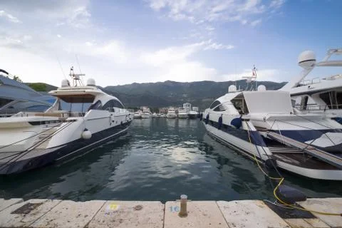 Berthed yachts Stock Photos