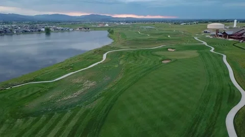 Berthoud TPC Golf Course 05 | Colorado Sunset | 4K Drone Footage Stock Footage 259903939