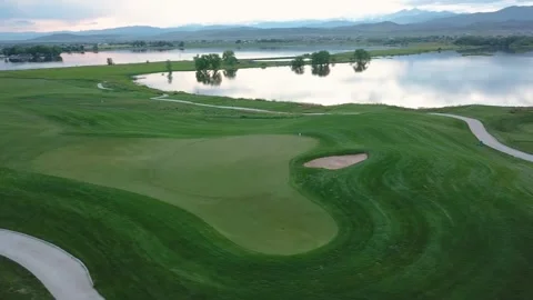 Berthoud TPC Golf Course 06 | Colorado Sunset | 4K Drone Footage Stock Footage 259903917