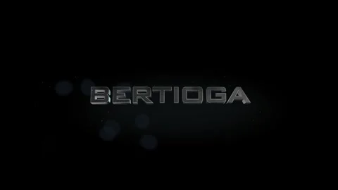 Bertioga 3D title metal text on black alpha channel background Stock Footage 257064672