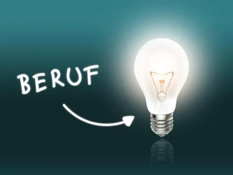 Beruf bulb lamp energy light turquoise Stock Illustration