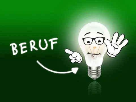Beruf bulb lamp energy light green Illustrazione stock