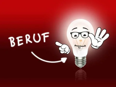 Beruf bulb lamp energy light red Stock Illustration