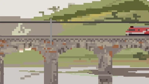 Pixel Art Train Stock Footage ~ Royalty Free Stock Videos | Pond5