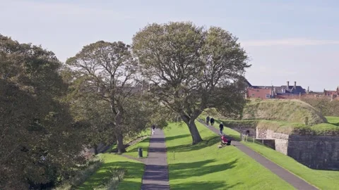 Berwick defencive walls, Berwick-upon-Tweed, England, UK Video stock 325130650