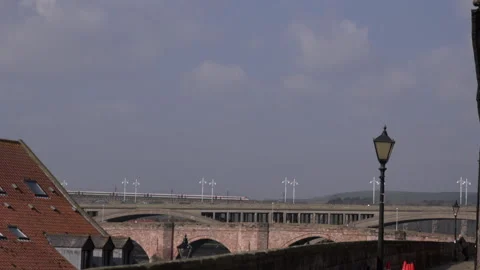 Berwick Upon Tweed train going across viaduct  Englad and Scotland UK 4K Video stock 207436941