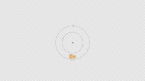 Beryllium Be Bohr Atom Model Clean No Text Animation Video Overlay Alpha 4K Stock-Footage 339371742