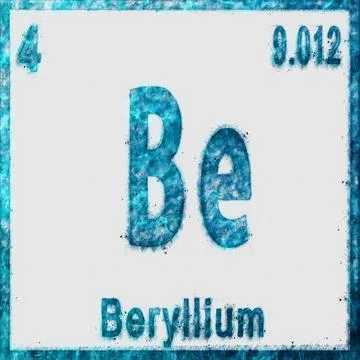 Beryllium Chemical Element Blue on White Stock Illustration