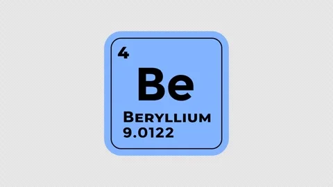 Beryllium, chemical element of the periodic table graphic animation Video stock 310243604