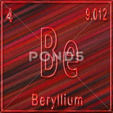 Beryllium chemical element, Sign with atomic number and atomic weight ...