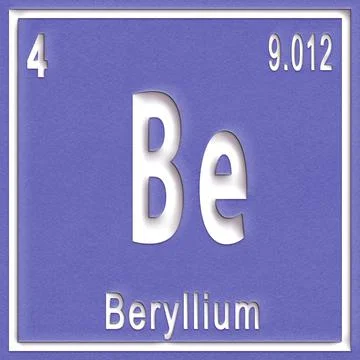 Beryllium chemical element, Sign with atomic number and atomic weight Stock Illustration