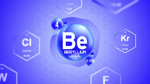 Beryllium Periodic Element Cell Stock Footage 314258969