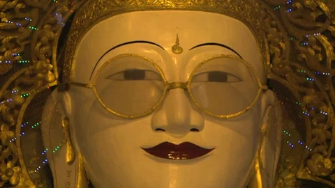 Bespectacled Buddha Closeup Stock Footage 114984795