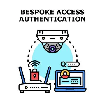 Bespoke access authentication login security network system Stock Illustration