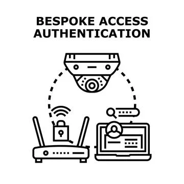 Bespoke access authentication login security network system Stock Illustration