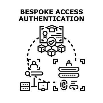 Bespoke access authentication process and customized login concept Stock Illustration
