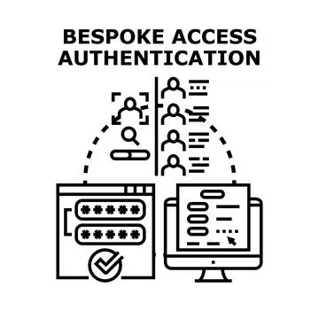 Bespoke access authentication vector concept illustration Stock Illustration