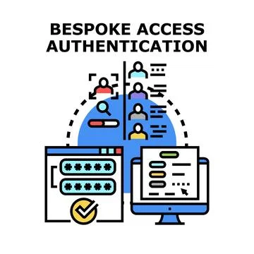 Bespoke access authentication vector concept illustration Stock Illustration