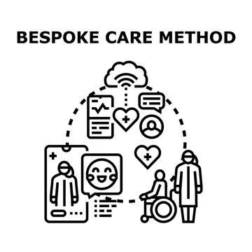 Bespoke care method providing personalized digital health solutions Stock Illustration