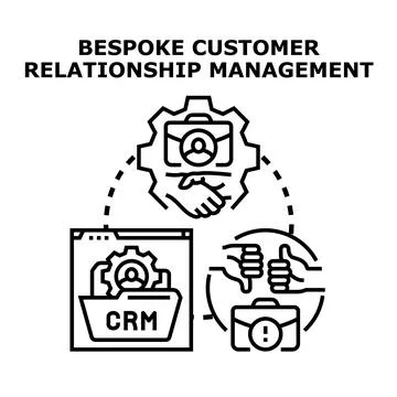 Bespoke customer relationship management system evolution cycle Stock Illustration
