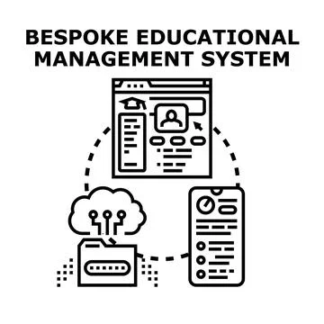 Bespoke educational management system concept vector Stock Illustration
