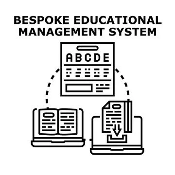 Bespoke educational management system for learning and assessment Illustrazione stock