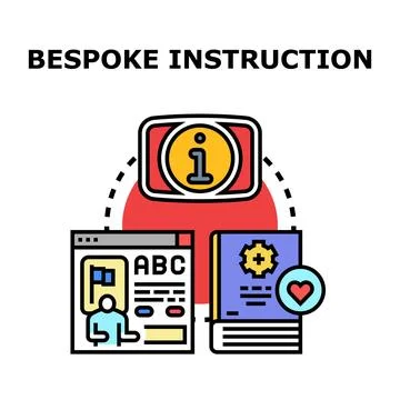 Bespoke instruction concept for custom learning development Stock Illustration