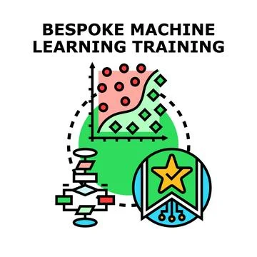 Bespoke machine learning training and education concept Stock Illustration