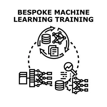 Bespoke machine learning training development and data processing Illustrazione stock
