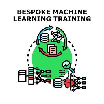 Bespoke machine learning training development and data processing Stock Illustration