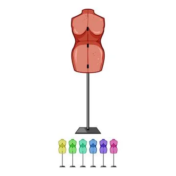 Bespoke mannequin tailor cartoon vector graphic Stock Illustration