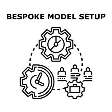 Bespoke model setup with agile data analysis and business team Stock Illustration