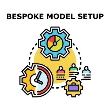 Bespoke model setup with agile data analysis and business team Stock Illustration