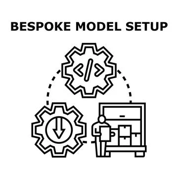 Bespoke model setup process development and customization Illustrazione stock