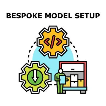 Bespoke model setup process development and customization Stock Illustration