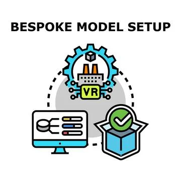 Bespoke model setup vector concept establishing digital factory Stock Illustration