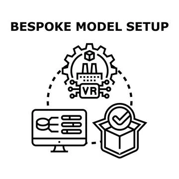 Bespoke model setup vector concept establishing digital factory Stock Illustration