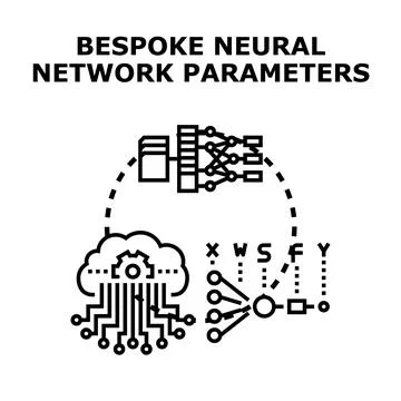 Bespoke neural network parameters concept vector 스톡 일러스트