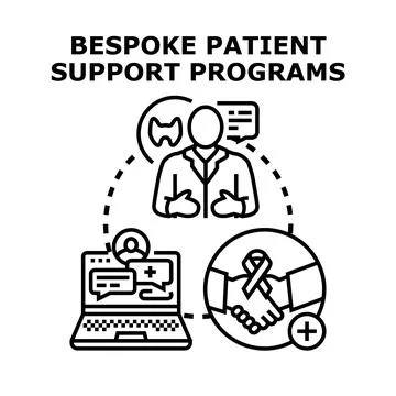 Bespoke patient support programs concept Stock Illustration