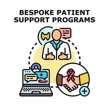 Bespoke patient support programs concept Stock Illustration