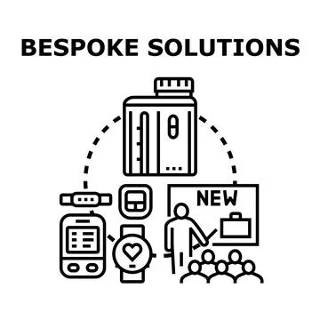 Bespoke solutions for new digital technology development Stock Illustration
